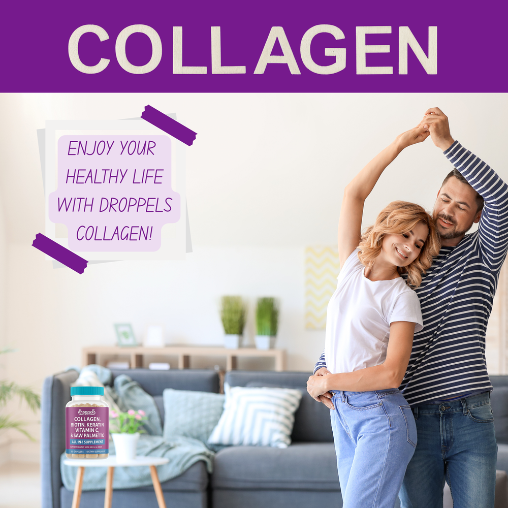 
                  
                    Droppels Collagen Capsules – Advanced Collagen + Biotin + Keratin + Vitamin C | Hair, Skin, Nails & Joint Support – 60 Count
                  
                